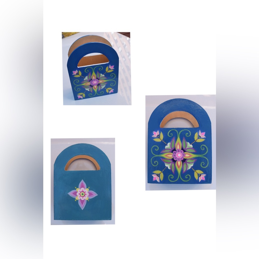 New Painted Wooden Handle Box